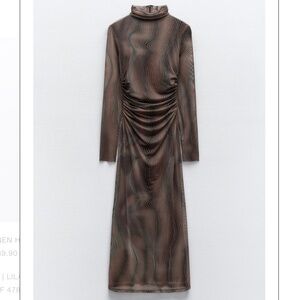 Zara Printed Tulle Dress in XS